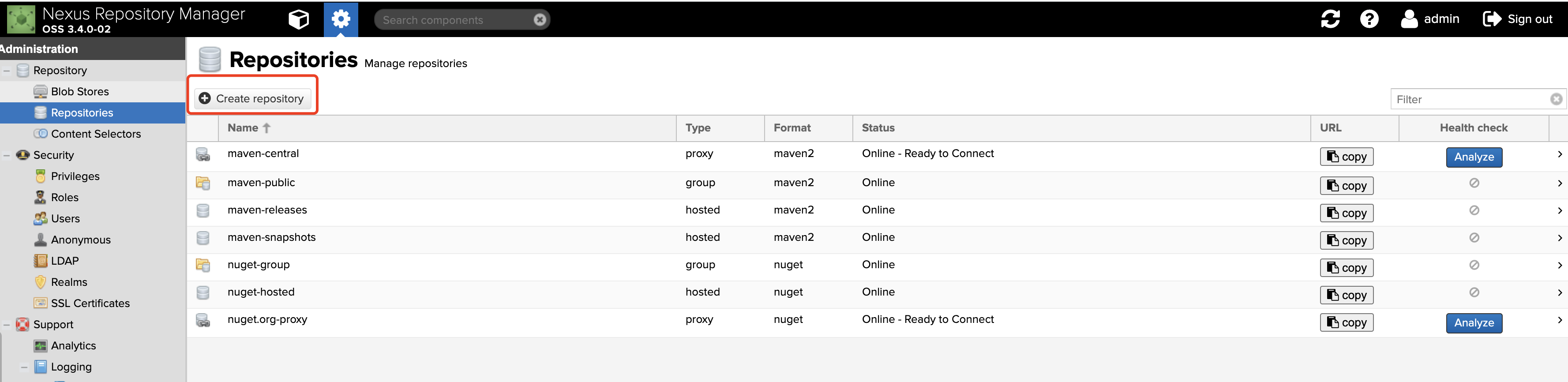 create repository